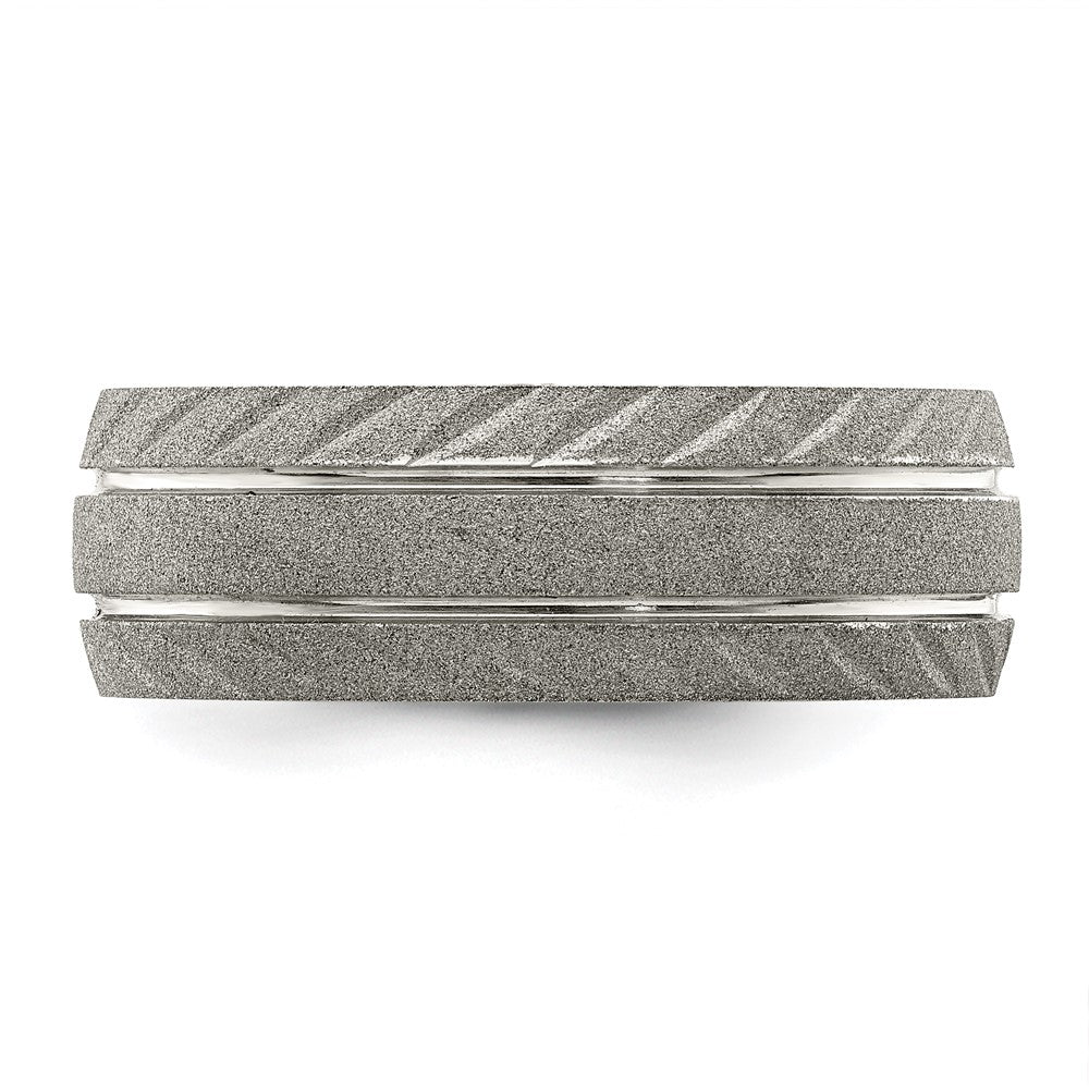 Chisel Stainless Steel Polished and Satin 8mm Band