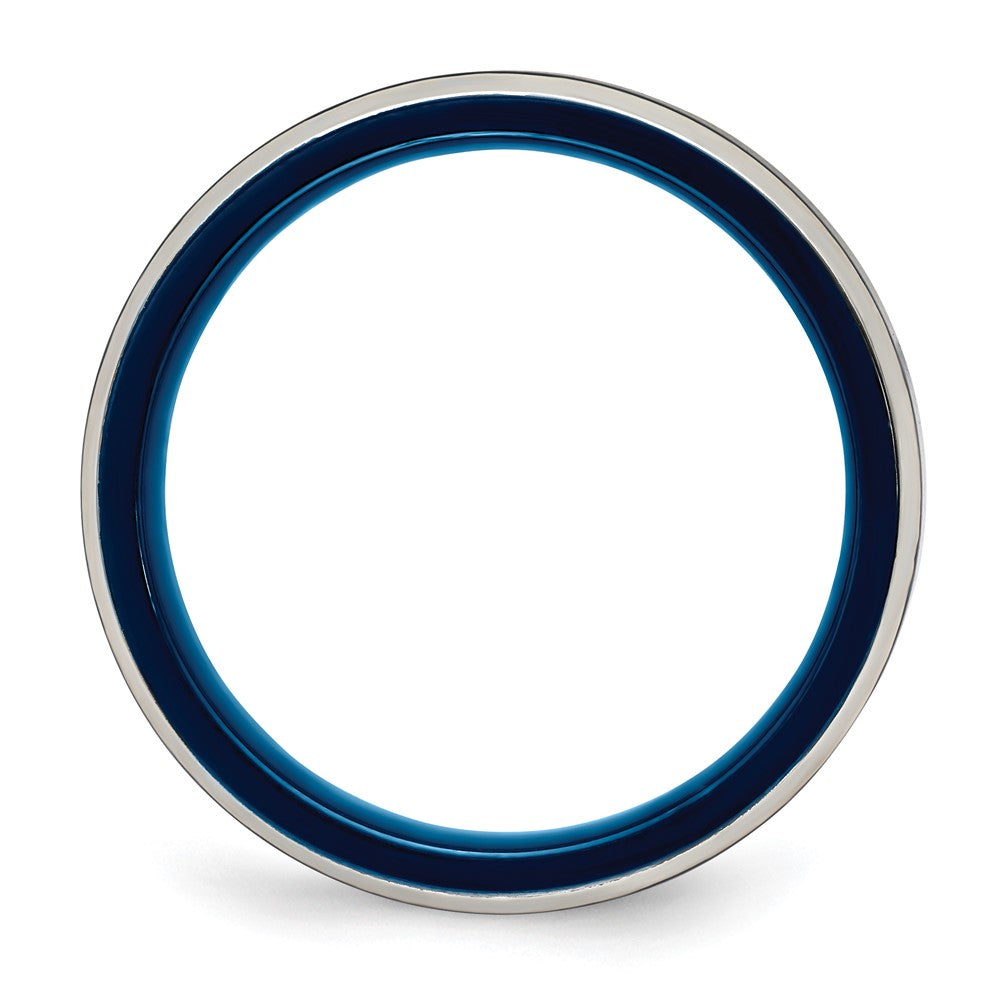 Chisel Stainless Steel Polished Blue IP-plated 5mm Band
