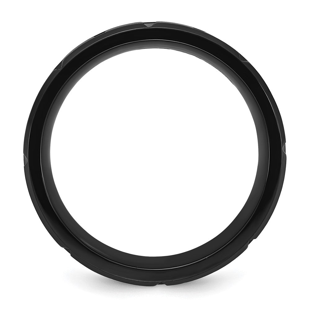 Chisel Stainless Steel Brushed and Polished Black IP-plated 8mm Band