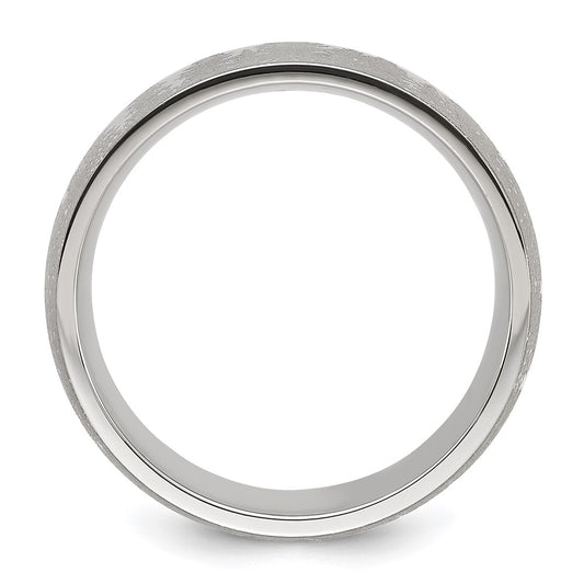 Chisel Stainless Steel Polished with Lasered Tree Design 8mm Band