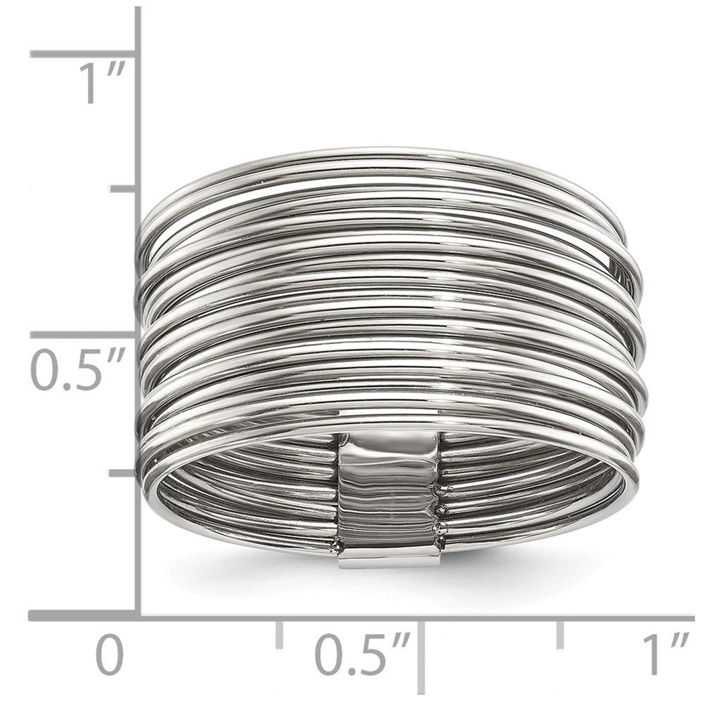 Chisel Stainless Steel Polished Multi-Wire Ring