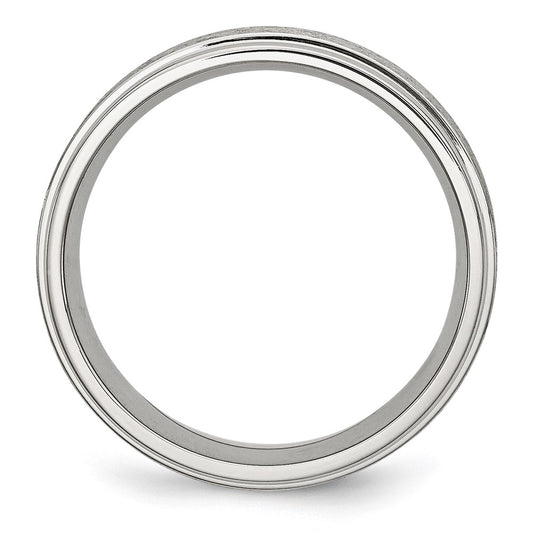 Chisel Stainless Steel Brushed and Polished 8mm Grooved Edge Band