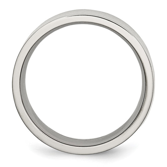 Chisel Stainless Steel Polished 8mm Flat Band