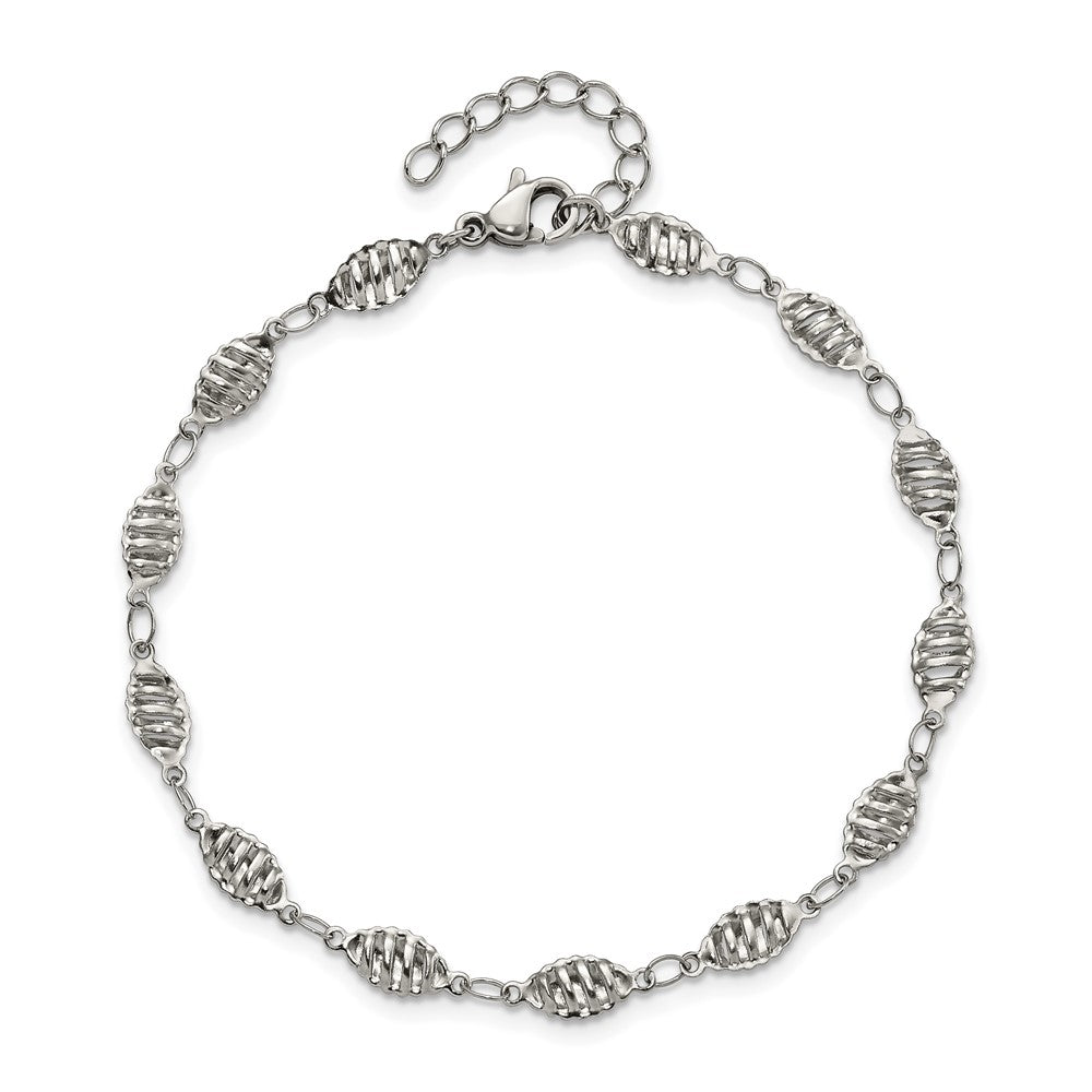 Chisel Stainless Steel Polished 9 inch Anklet Plus 1 inch Extension