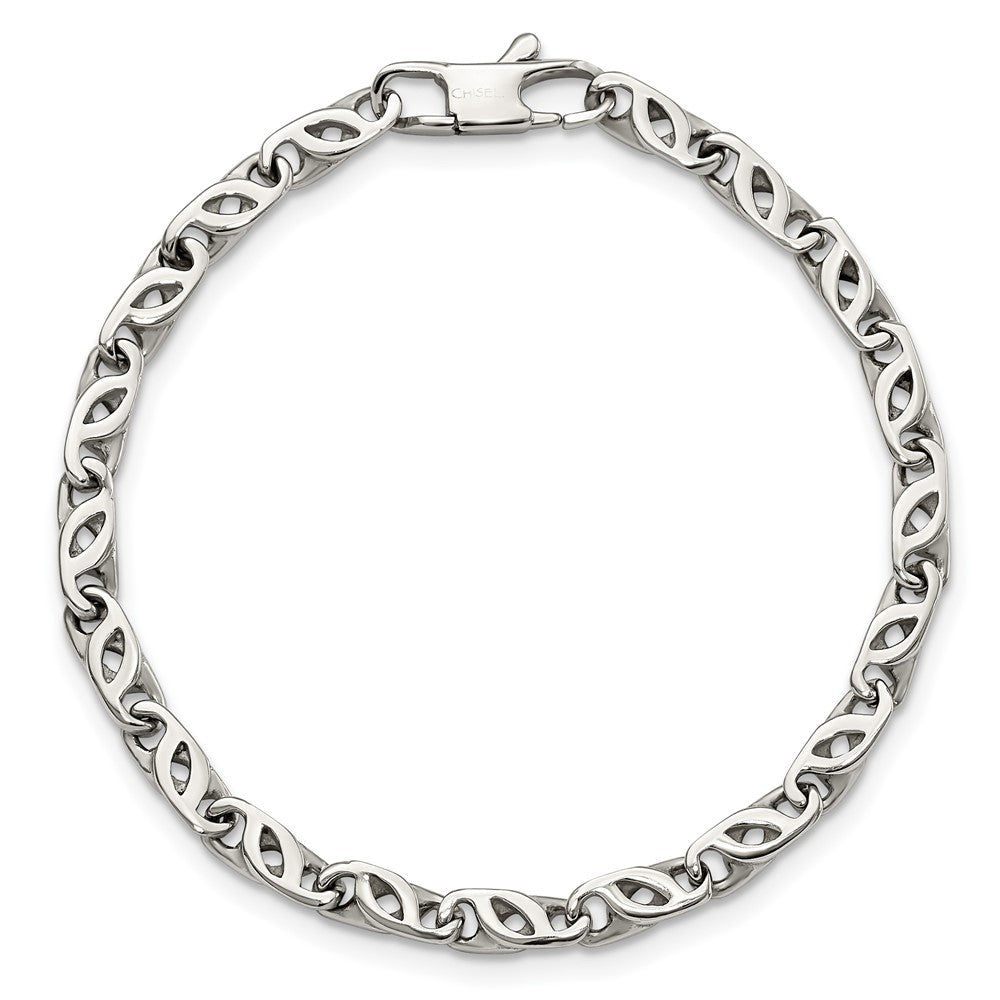 Chisel Stainless Steel Polished 7.5 inch Fancy Link Bracelet
