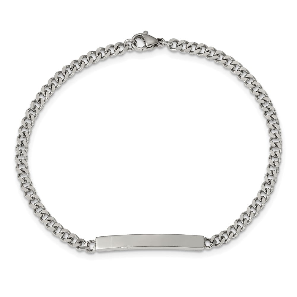 Chisel Stainless Steel Polished Flat Curb Chain 8.5 inch ID Bracelet