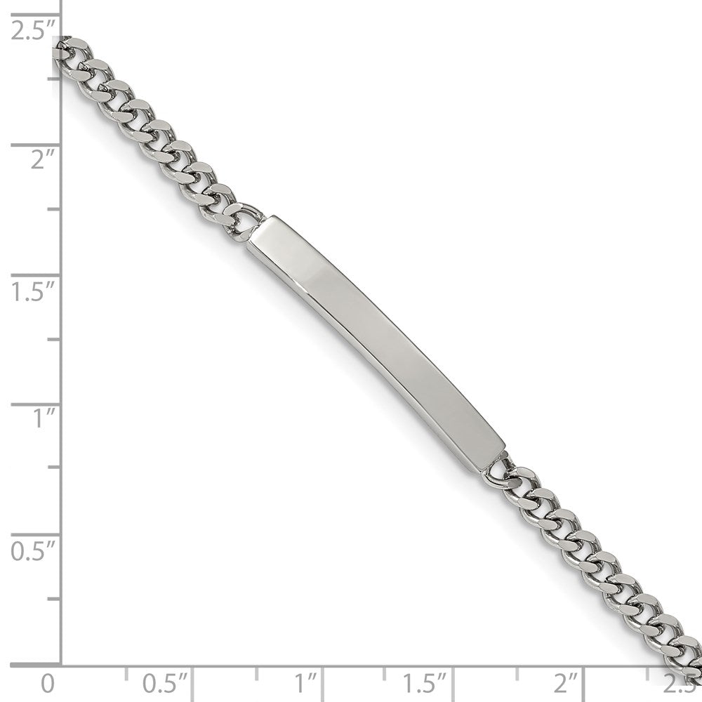 Chisel Stainless Steel Polished Flat Curb Chain 8.5 inch ID Bracelet