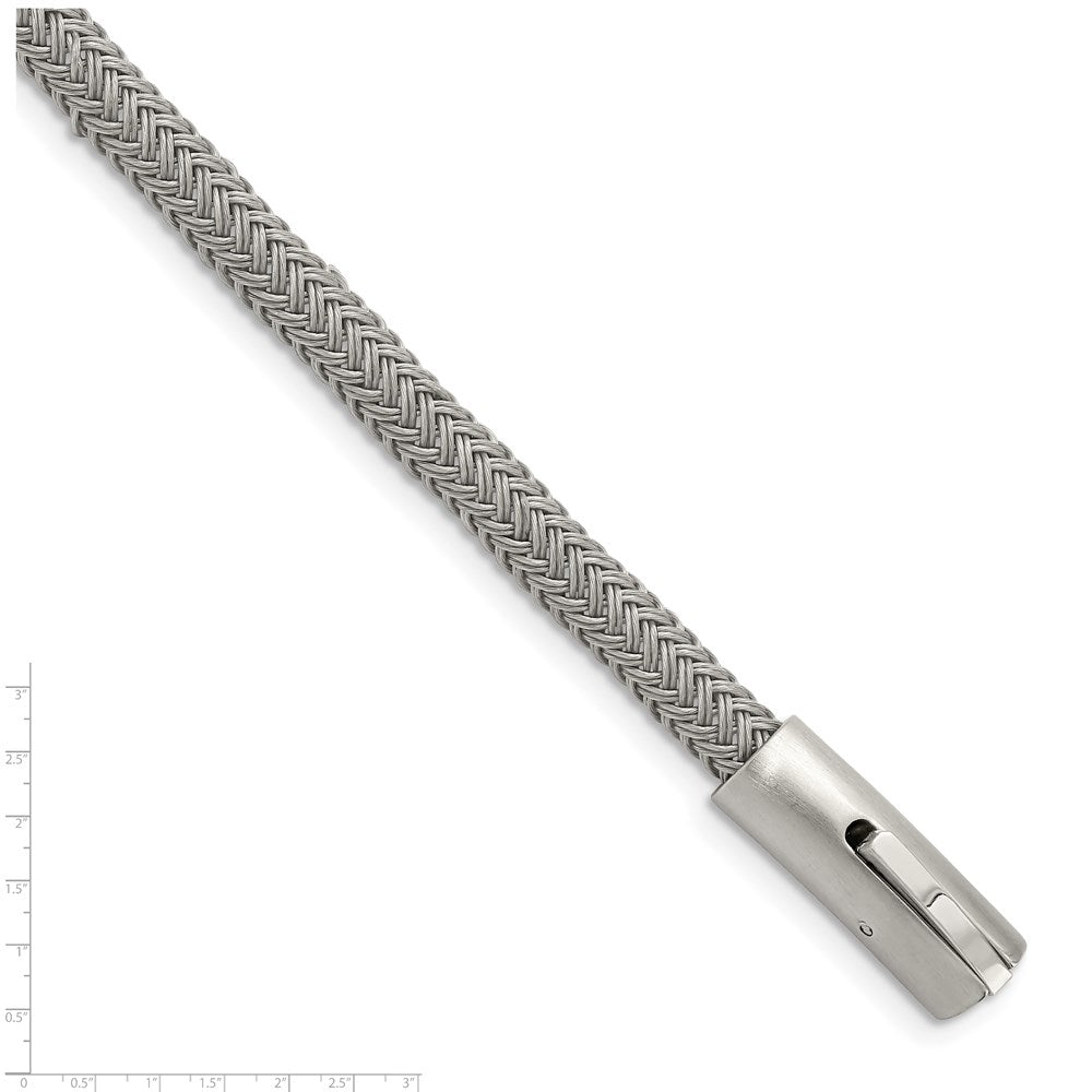 Chisel Stainless Steel Brushed and Polished Wire 8.25 inch Bracelet