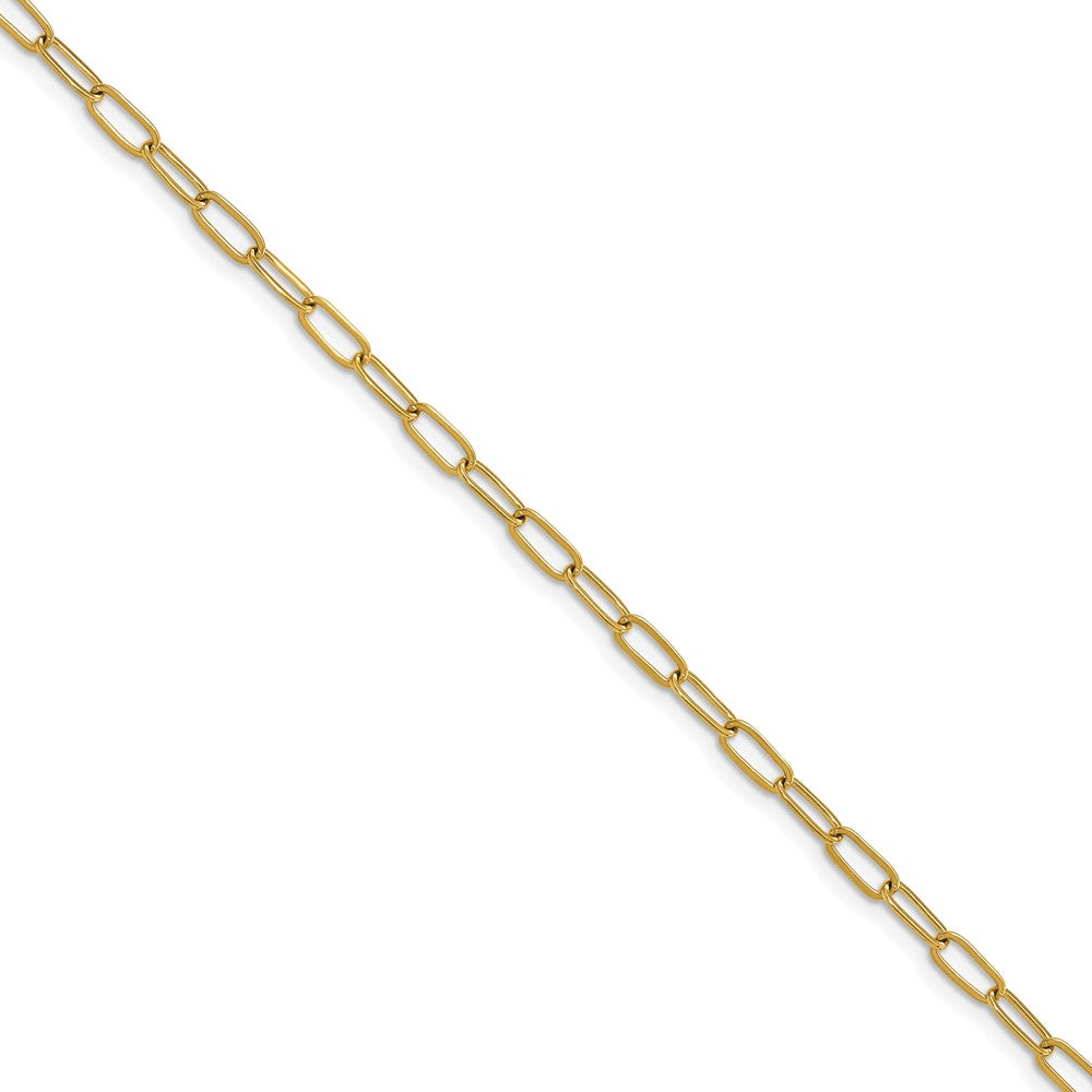 Chisel Stainless Steel Polished Yellow IP-plated Elongated Open Link Paperclip 6.5 inch Bracelet with 1 inch Extension