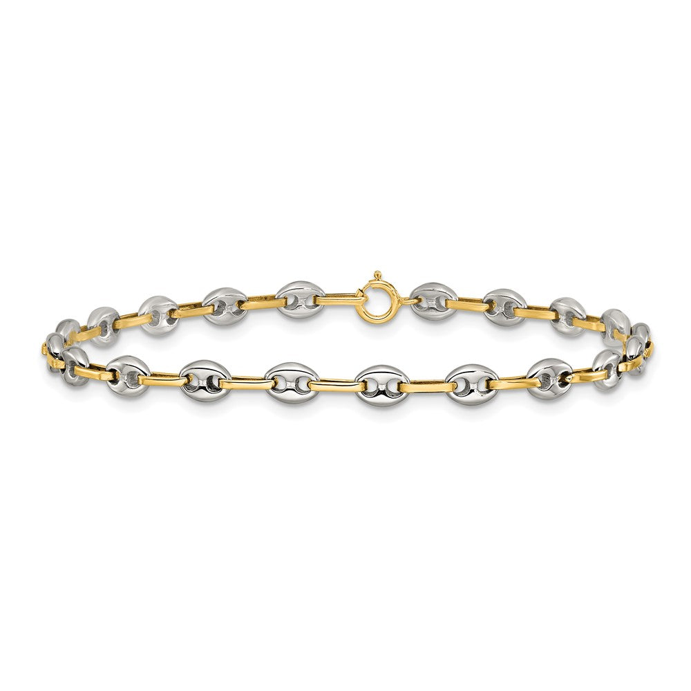 Chisel Stainless Steel Polished with 14K Gold Accent 7.5 inch Mariner Link Bracelet