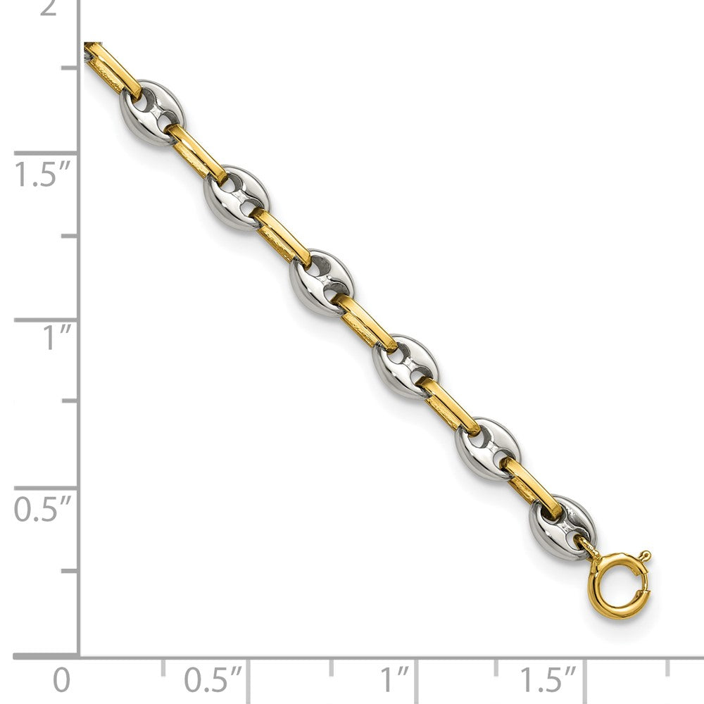 Chisel Stainless Steel Polished with 14K Gold Accent 7.5 inch Mariner Link Bracelet