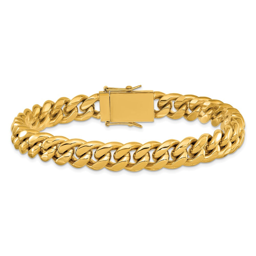 Chisel Stainless Steel Polished Yellow IP-plated with CZ 9.25 inch Curb Link Bracelet