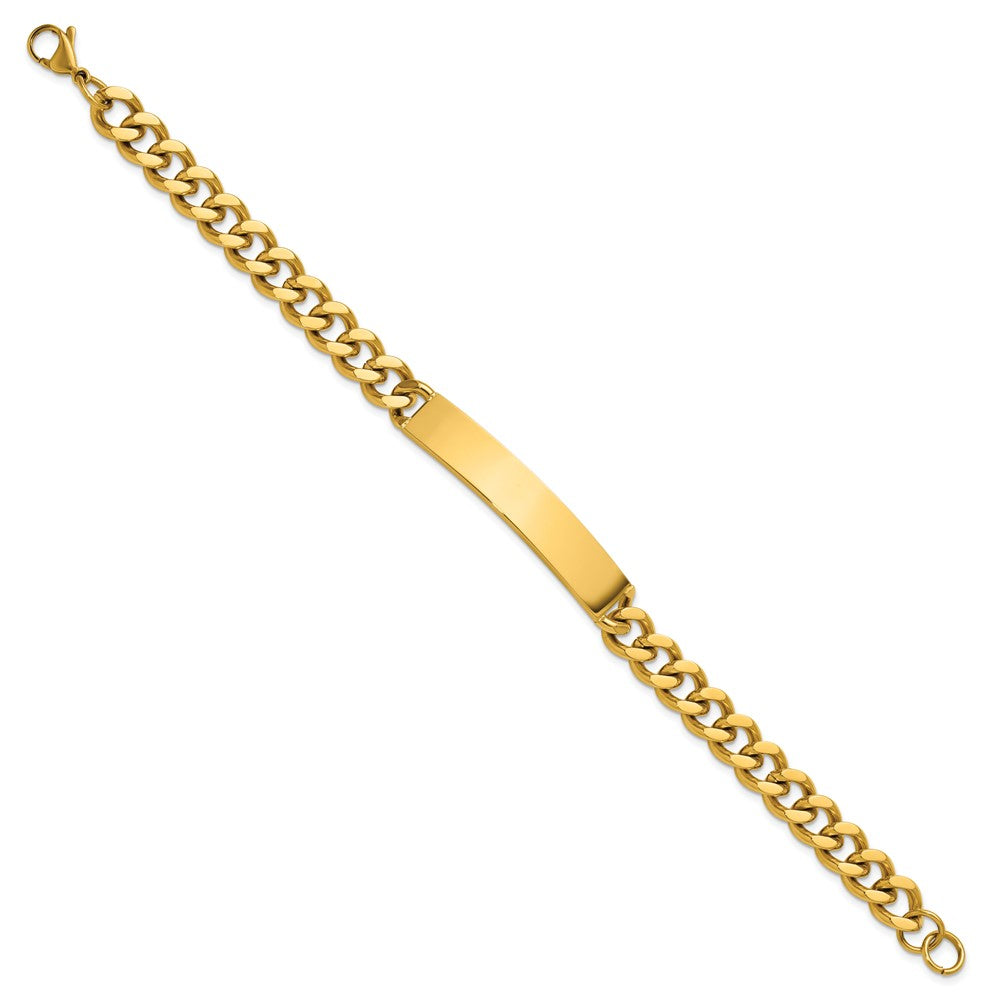 Chisel Stainless Steel Polished Yellow IP-plated Curb Link 8.5 inch ID Bracelet