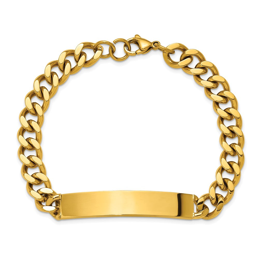 Chisel Stainless Steel Polished Yellow IP-plated Curb Link 8.5 inch ID Bracelet