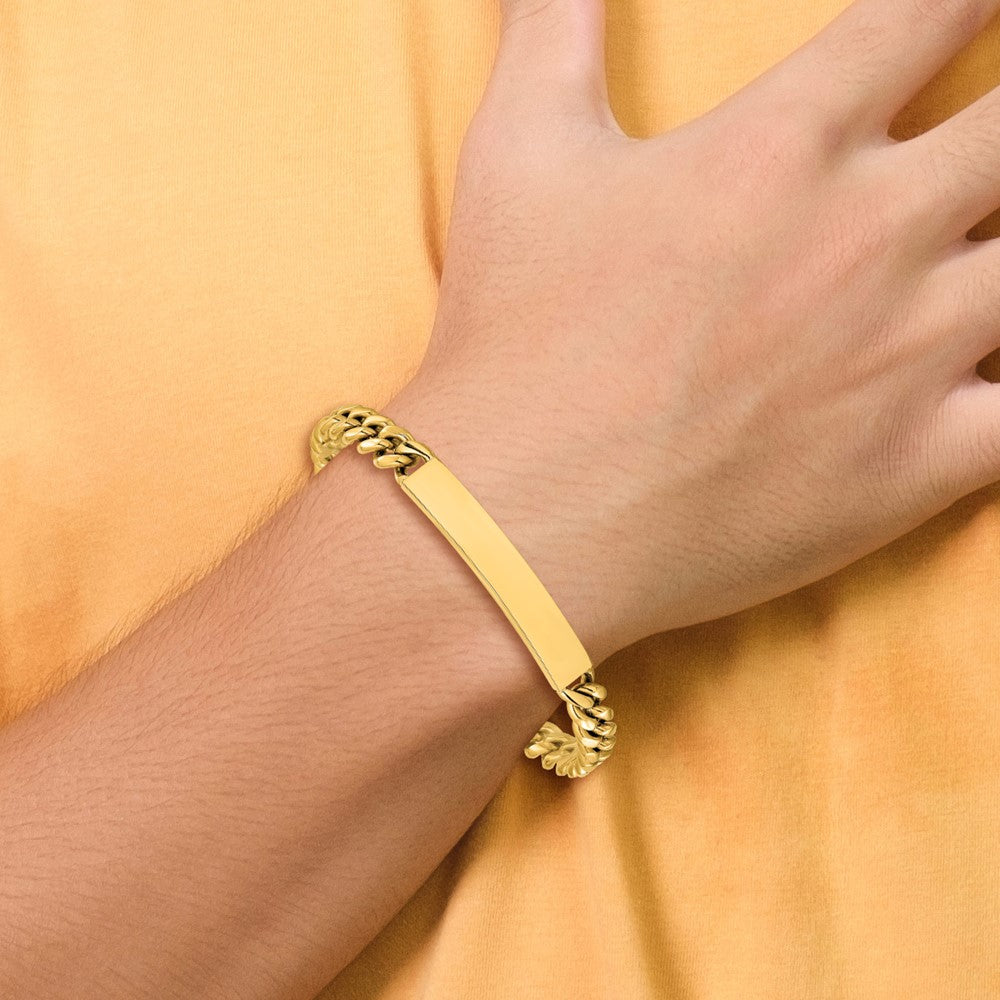 Chisel Stainless Steel Polished Yellow IP-plated Curb Link 8mm 8.5 inch ID Bracelet