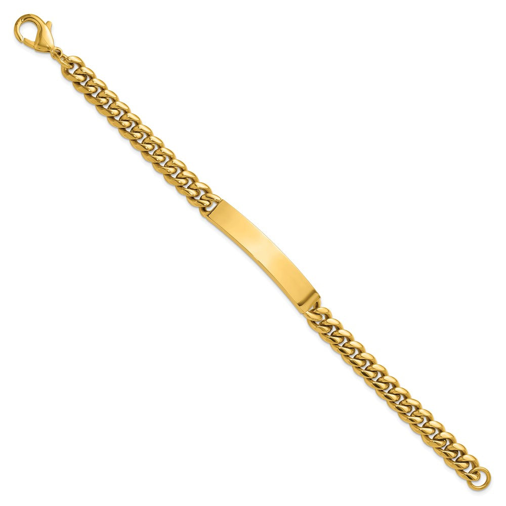 Chisel Stainless Steel Polished Yellow IP-plated Curb Link 8mm 8.5 inch ID Bracelet