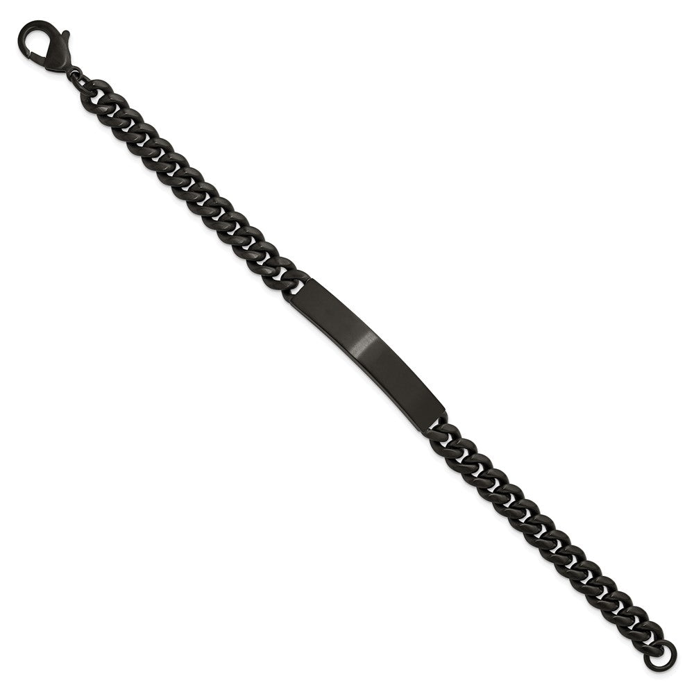 Chisel Stainless Steel Brushed Black IP-plated Curb Link 8mm 8.5 inch ID Bracelet