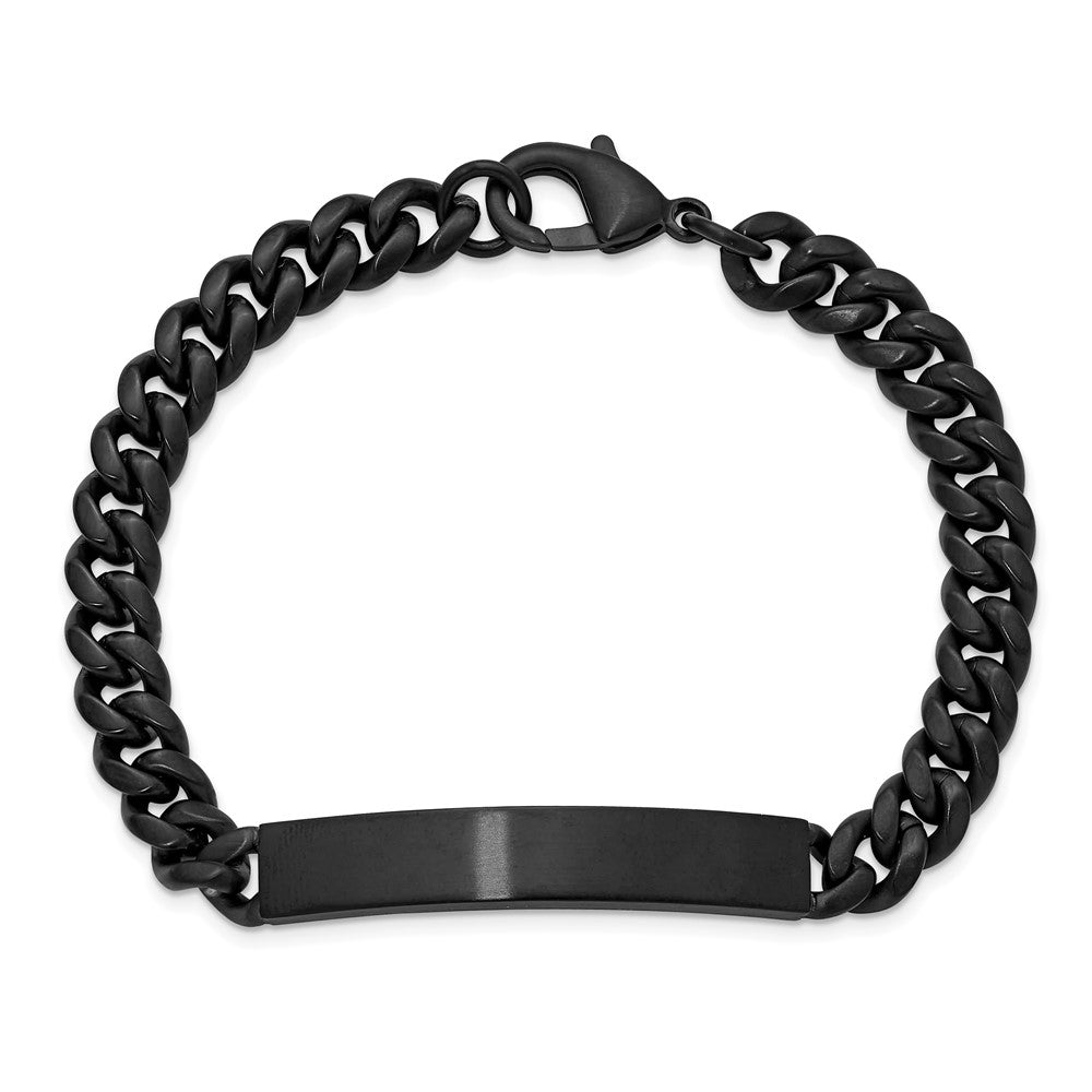 Chisel Stainless Steel Brushed Black IP-plated Curb Link 8mm 8.5 inch ID Bracelet