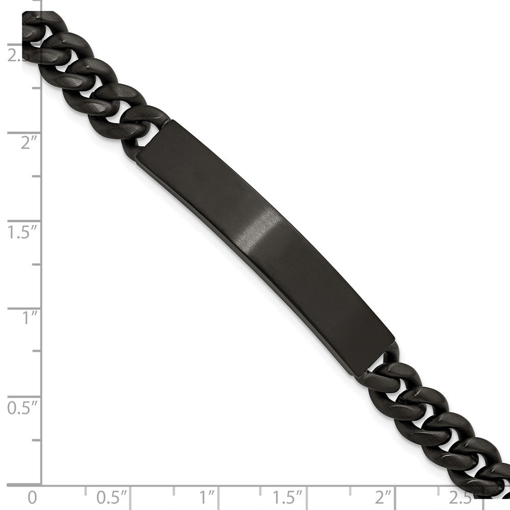 Chisel Stainless Steel Brushed Black IP-plated Curb Link 8mm 8.5 inch ID Bracelet