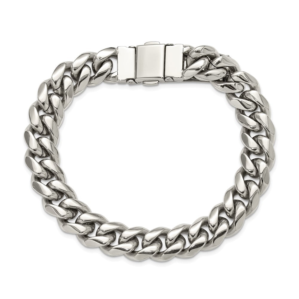 Chisel Stainless Steel Polished 12mm 8.25 inch Link Bracelet