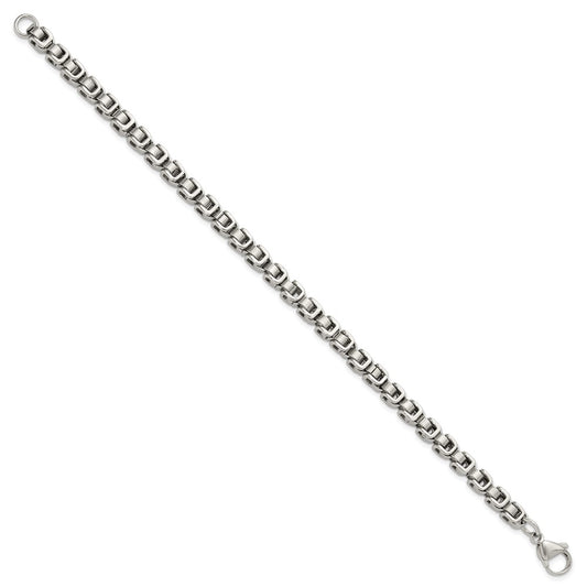 Chisel Stainless Steel Polished 8.5 inch Chain Link Bracelet