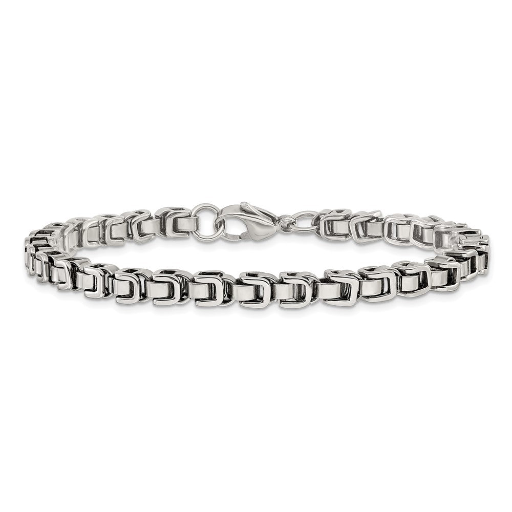Chisel Stainless Steel Polished 8.5 inch Chain Link Bracelet