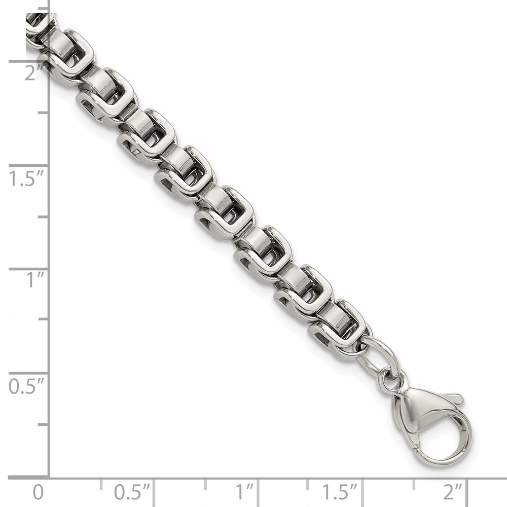 Chisel Stainless Steel Polished 8.5 inch Chain Link Bracelet
