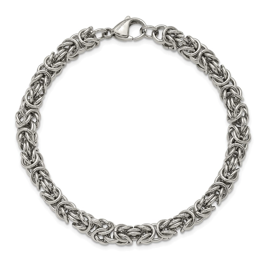 Chisel Stainless Steel Polished 6mm 8.5 inch Byzantine Link Bracelet