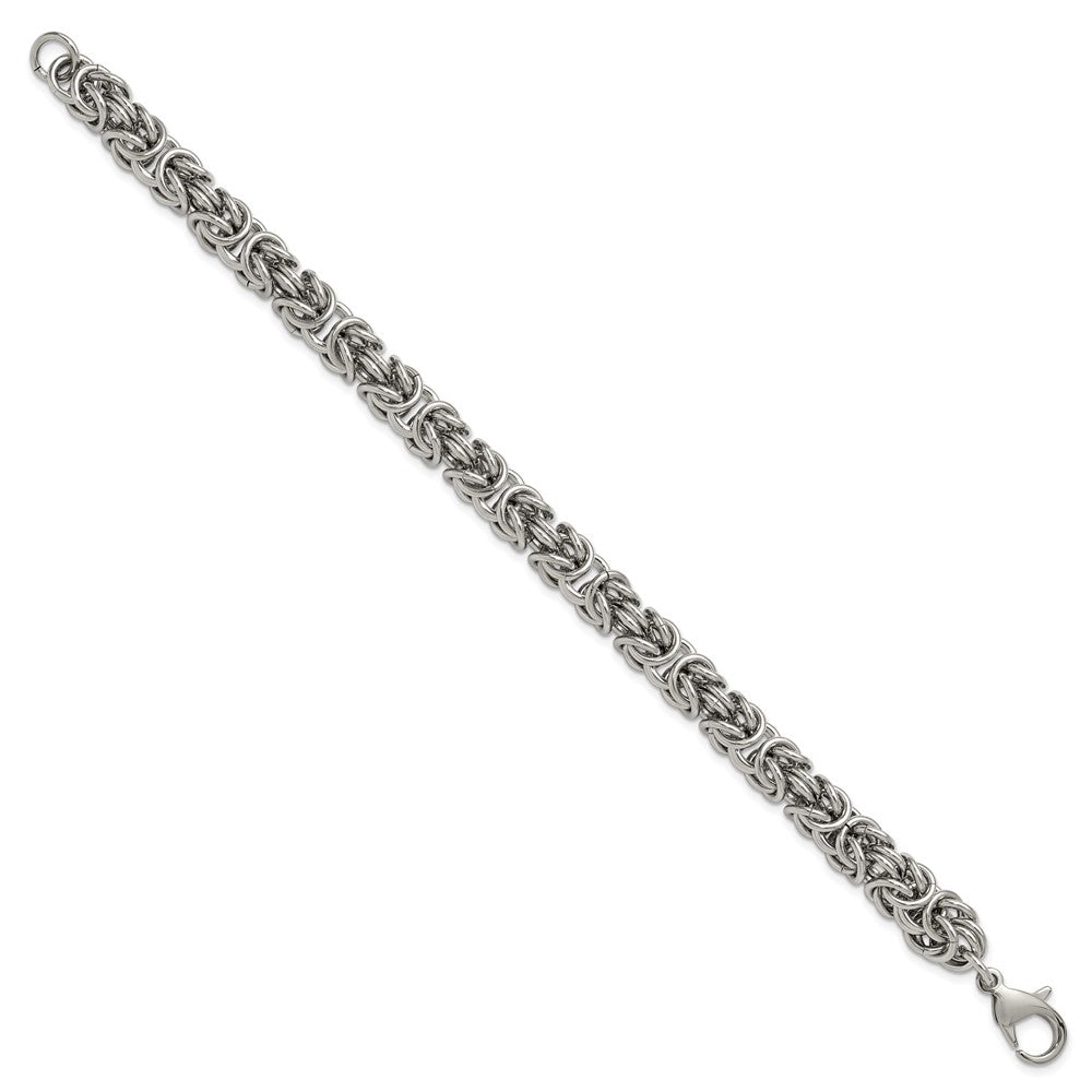 Chisel Stainless Steel Polished 8mm 8.5 inch Byzantine Link Bracelet