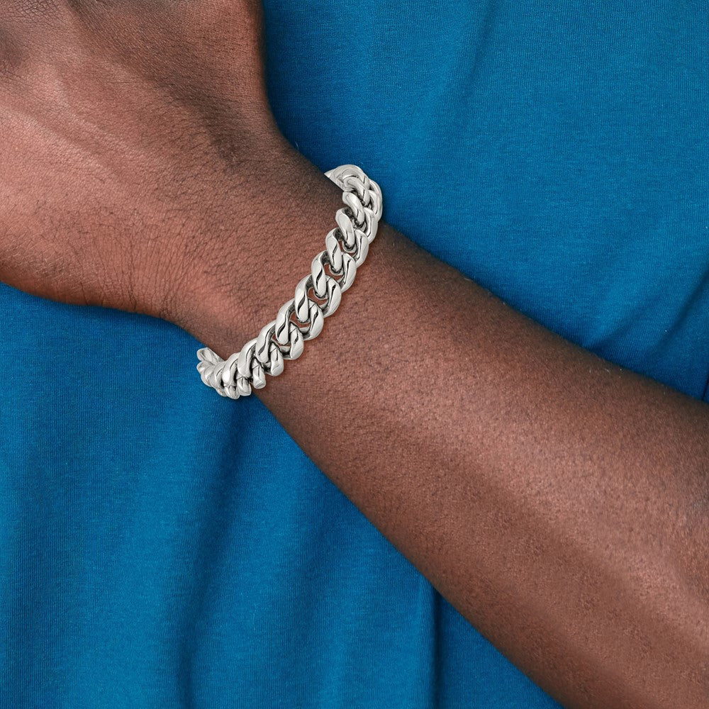 Chisel Stainless Steel Polished 14mm 8.5 inch Curb Link Bracelet