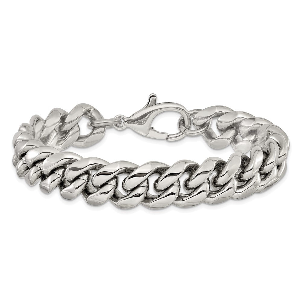 Chisel Stainless Steel Polished 14mm 8.5 inch Curb Link Bracelet