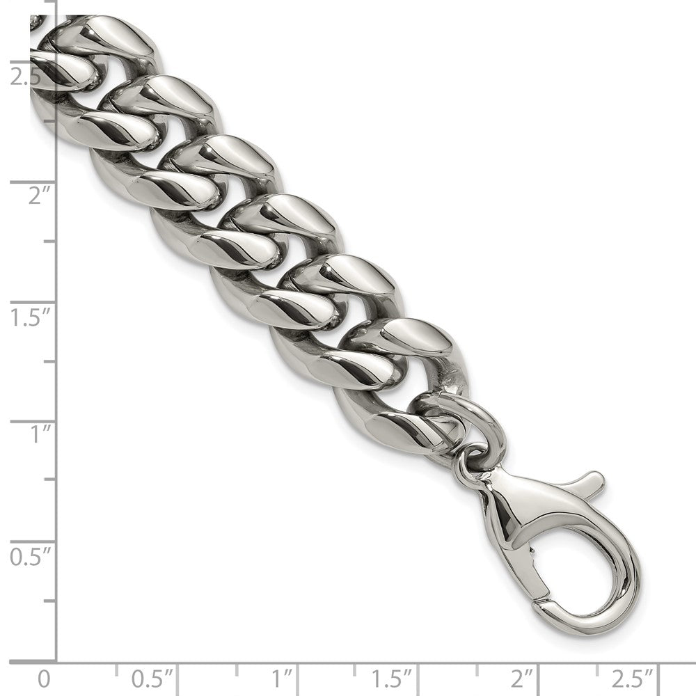 Chisel Stainless Steel Polished 14mm 8.5 inch Curb Link Bracelet