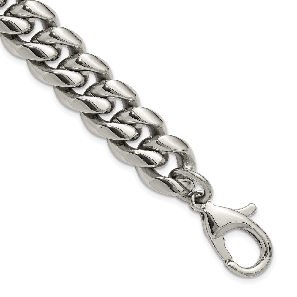 Chisel Stainless Steel Polished 14mm 8.5 inch Curb Link Bracelet