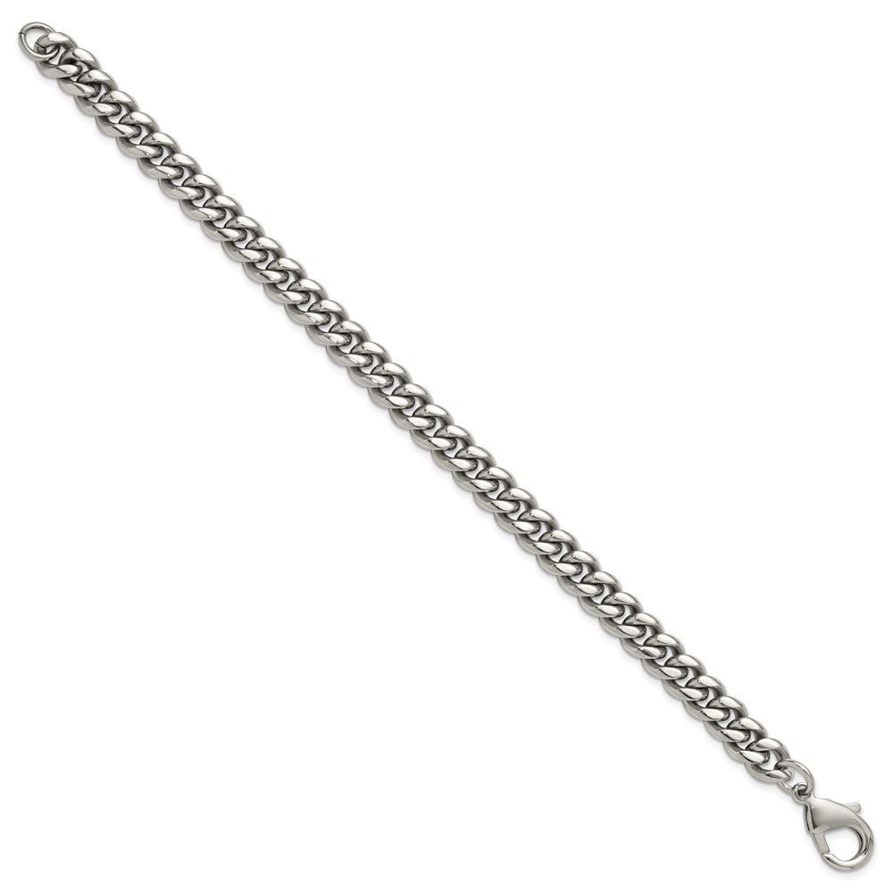 Chisel Stainless Steel Polished 8mm 8.5 inch Curb Link Bracelet