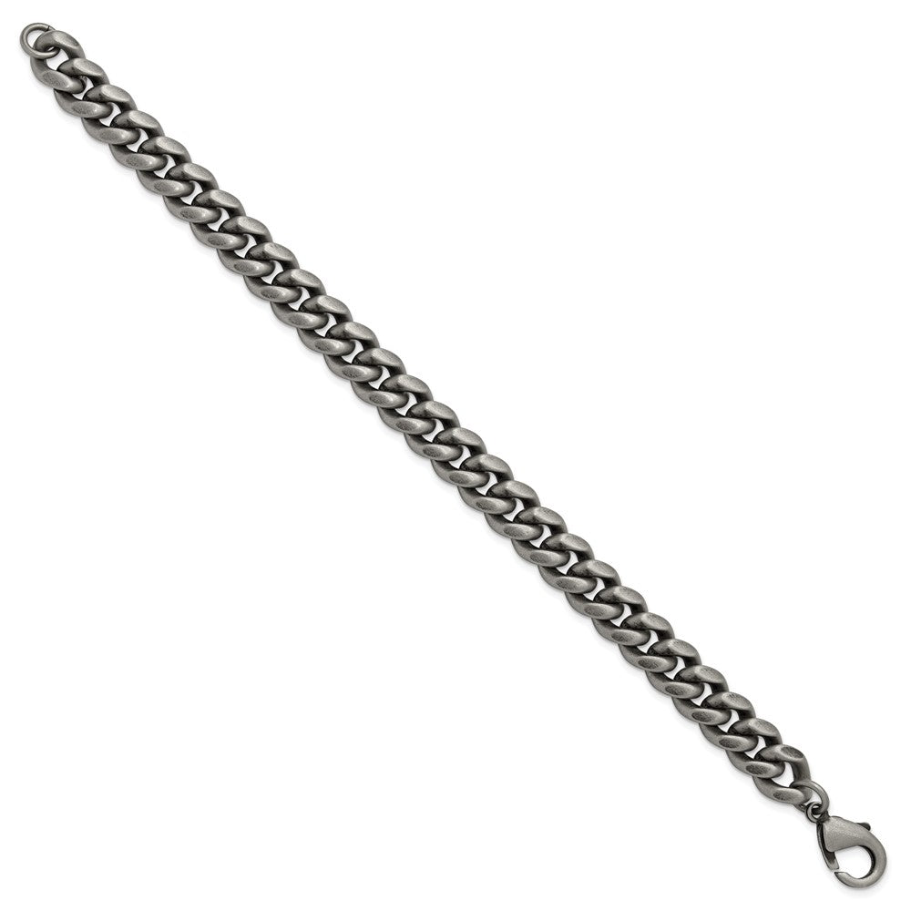 Chisel Stainless Steel Antiqued and Brushed 10mm 8.5 inch Curb Link Bracelet