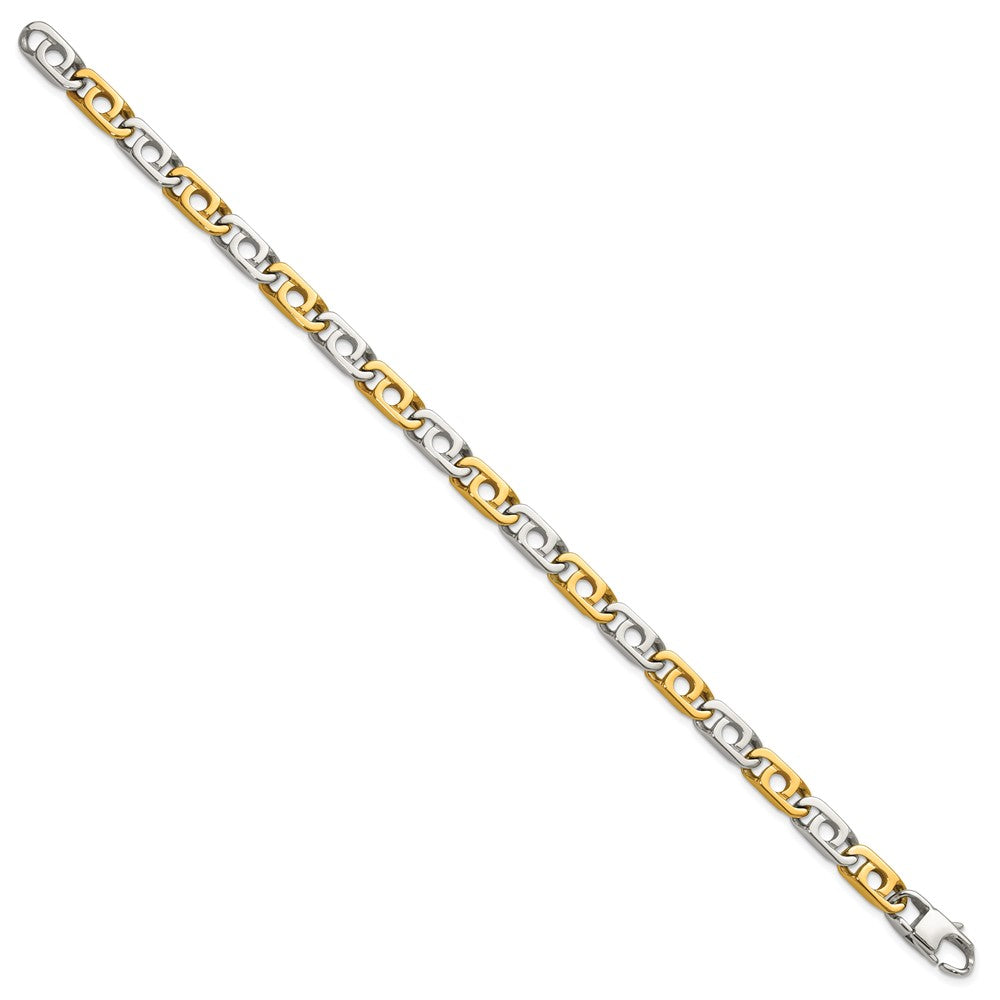 Chisel Stainless Steel Polished Yellow IP-plated 6mm 8.5 inch Anchor Chain Bracelet