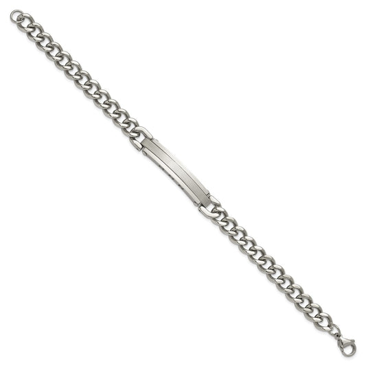Chisel Stainless Steel Brushed and Polished Curb Link 8 inch ID Bracelet