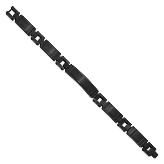 Chisel Stainless Steel Brushed Black IP-plated 8.25 inch ID Bracelet