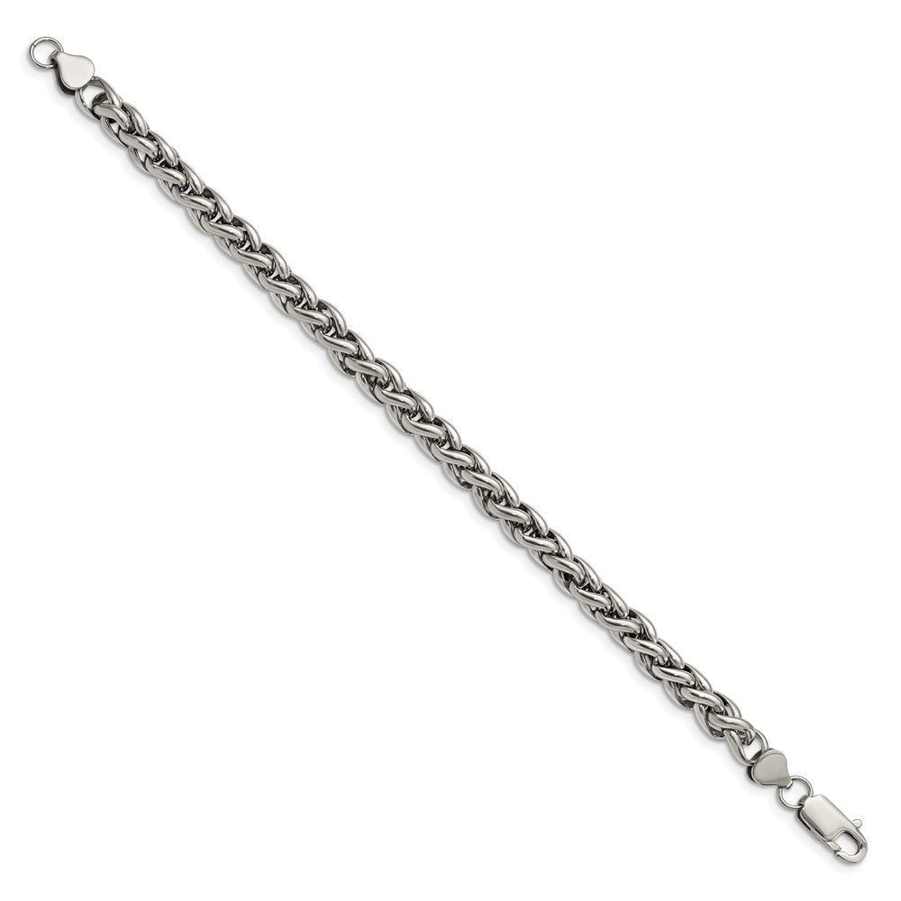 Chisel Stainless Steel Polished 8.5 inch Wheat Chain Bracelet
