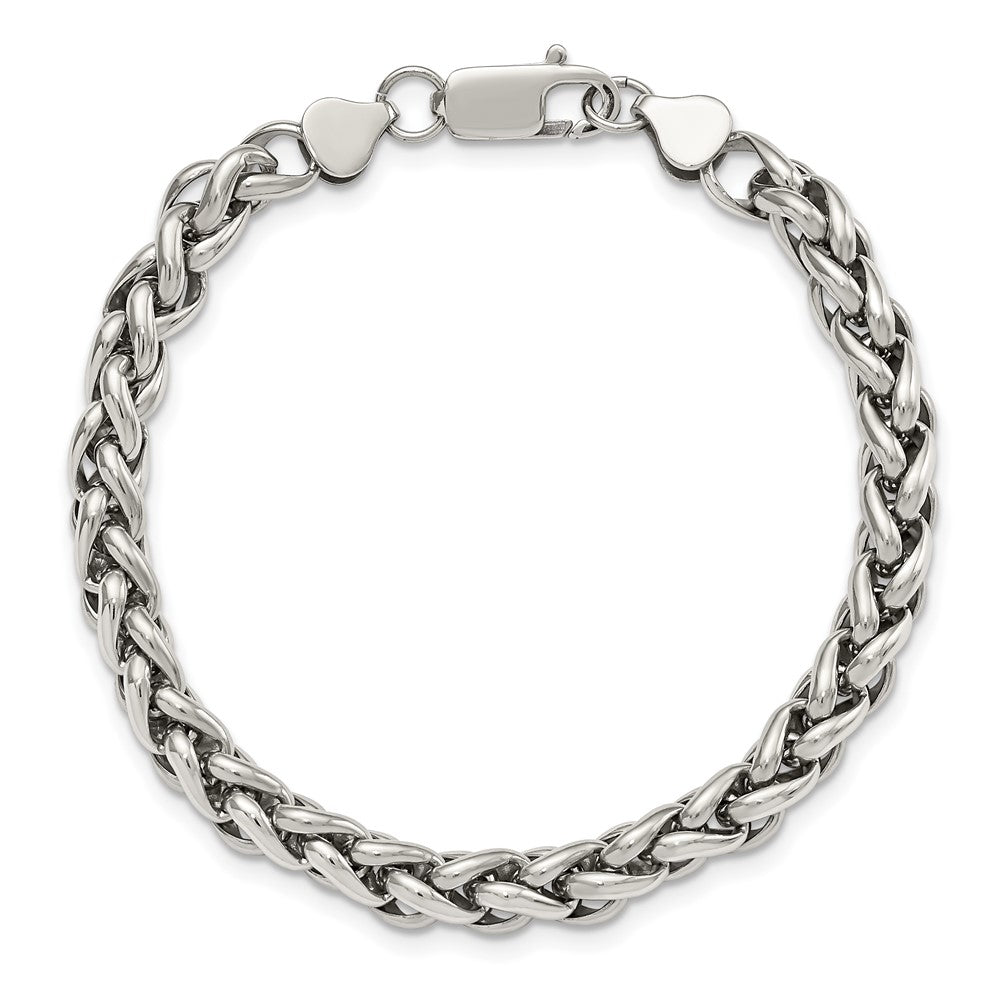 Chisel Stainless Steel Polished 8.5 inch Wheat Chain Bracelet