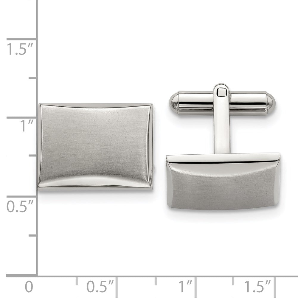 Chisel Stainless Steel Brushed and Polished Rectangle Cufflinks