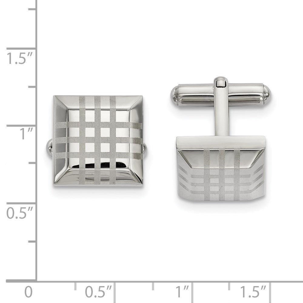 Chisel Stainless Steel Polished Square Cufflinks