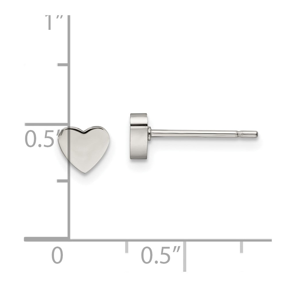 Chisel Stainless Steel Polished Heart Post Earrings