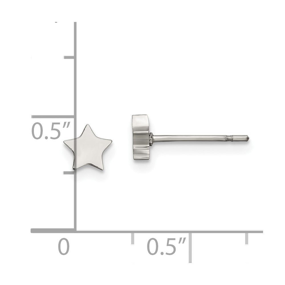 Chisel Stainless Steel Polished Star Post Earrings