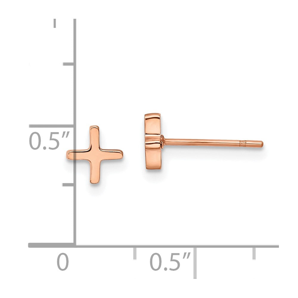 Chisel Stainless Steel Polished Rose IP-plated X Post Earrings