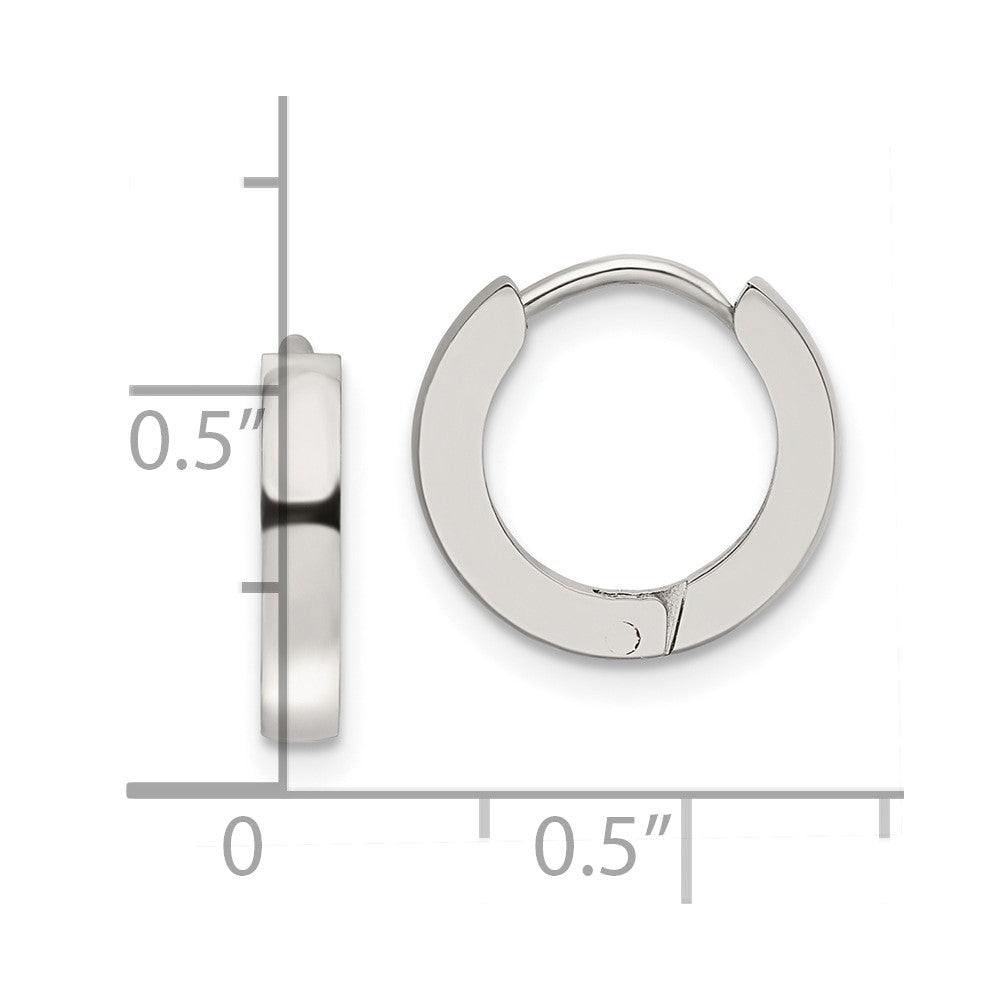 Chisel Stainless Steel Polished 2.2mm Hinged Hoop Earrings