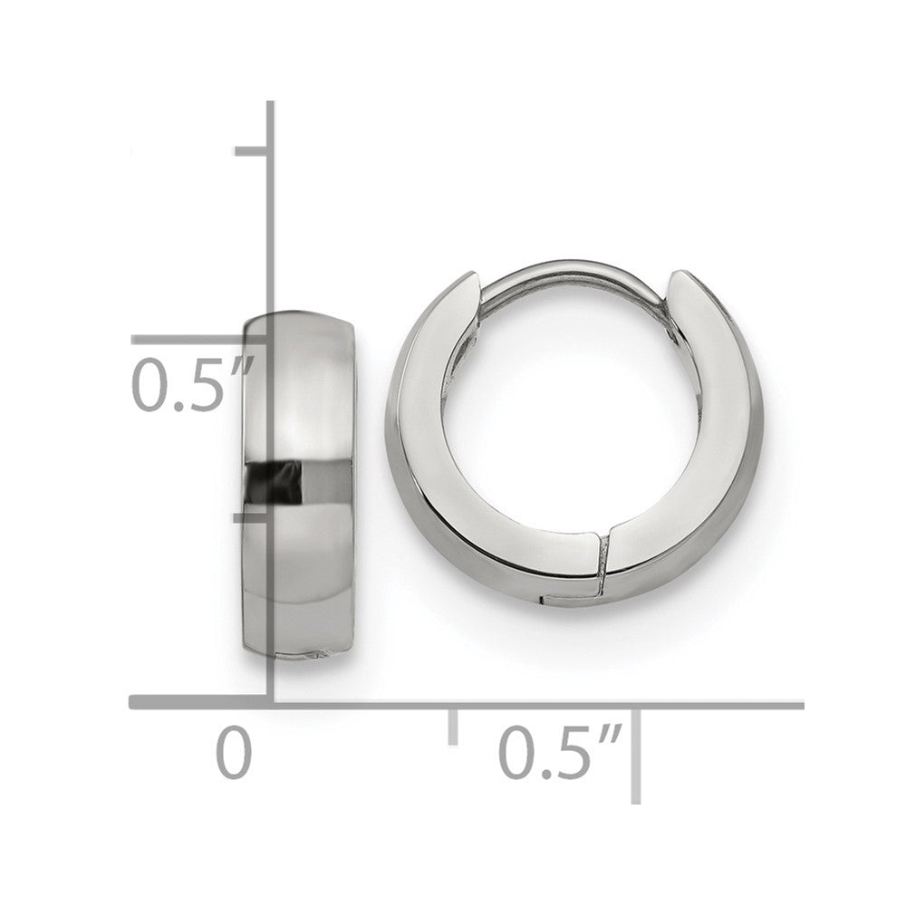 Chisel Stainless Steel Polished 4mm Hinged Hoop Earrings