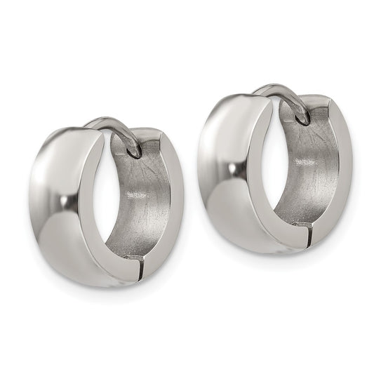 Chisel Stainless Steel Polished 5mm Hinged Hoop Earrings