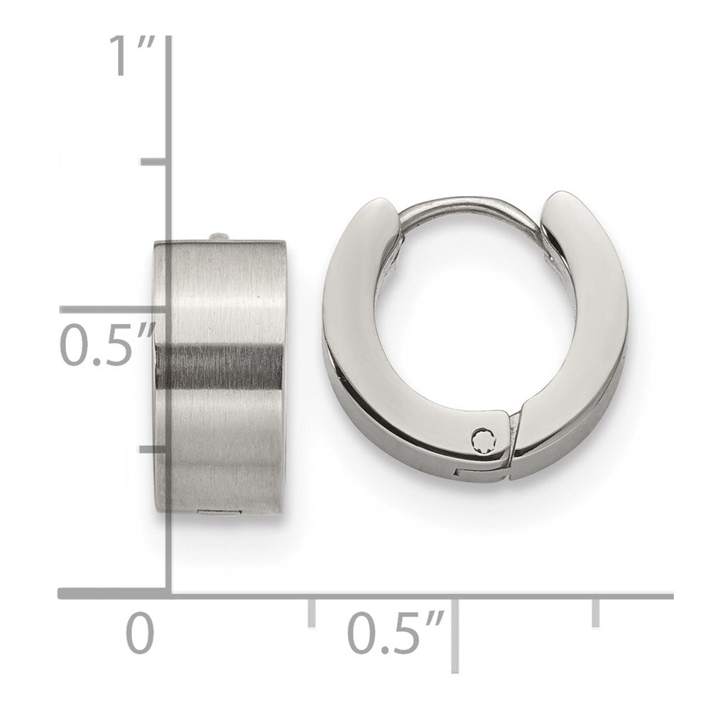 Chisel Stainless Steel Brushed and Polished 6mm Hinged Hoop Earrings