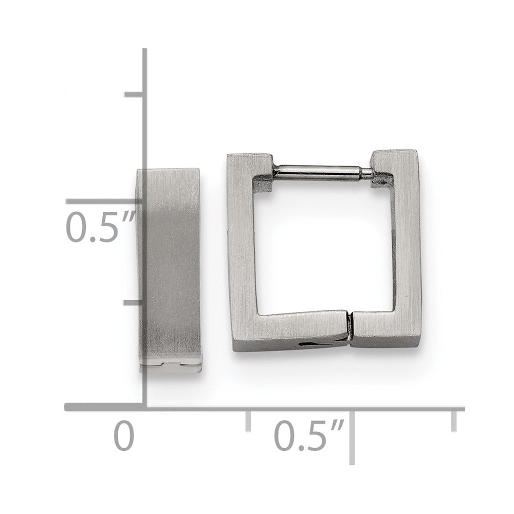 Chisel Stainless Steel Brushed Square Hoop Earrings